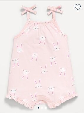 Old Navy Pink Bunny Print Girls One-Piece Romper